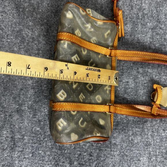 Dooney Bourke Mini Barrel Satchel Brown Logo Canvas Leather Heart Charm Y2K - Picture 14 of 16